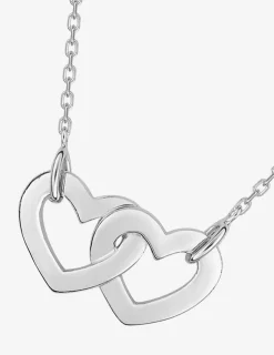 Collier cœurs entrelacés en argent 925 ‰ rhodié SO OR