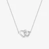 Collier cœurs entremêlés argent 925‰ rhodié et oxydes de zirconium SO OR