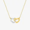 Collier cœurs plaqué or rhodium SO OR
