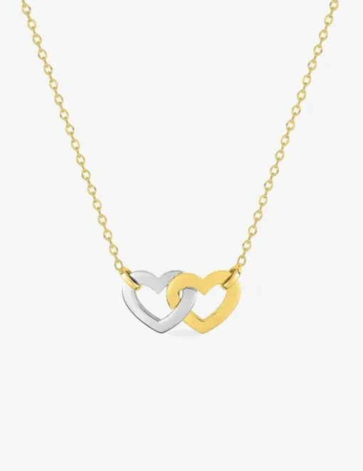 Collier cœurs plaqué or rhodium SO OR