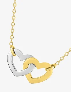 Collier cœurs plaqué or rhodium SO OR
