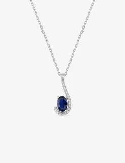 Collier demi-goutte argent 925‰ rhodié et oxydes de zirconium SO OR