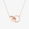 Collier deux anneaux Lorever Or rose 375‰ et laque ivoire SO OR