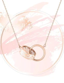Collier deux anneaux Lorever Or rose 375‰ et laque ivoire SO OR