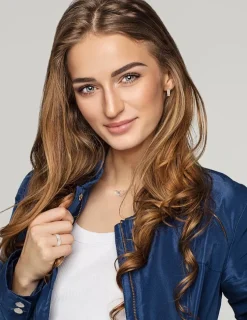 Collier deux anneaux Lorever Or rose 375‰ et laque ivoire SO OR
