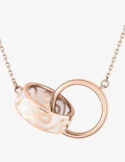 Collier deux anneaux Lorever Or rose 375‰ et laque ivoire SO OR