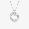 Collier double cercle argent 925‰ rhodié et oxydes de zirconium SO OR