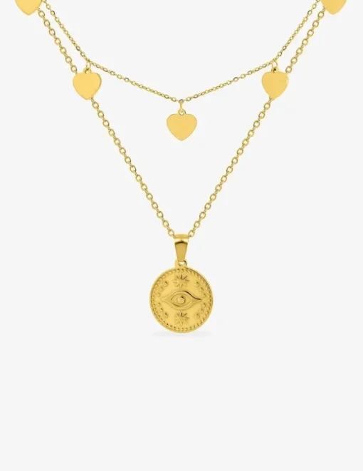 Collier double en acier doré SO OR