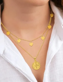 Collier double en acier doré SO OR
