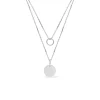 Collier double en argent 925 ‰ rhodié et breloques gravables SO OR