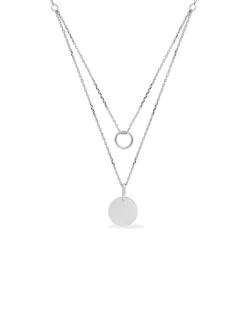Collier double en argent 925 ‰ rhodié et breloques gravables SO OR