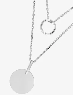 Collier double en argent 925 ‰ rhodié et breloques gravables SO OR