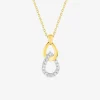 Collier double goutte plaqué or, rhodium et oxydes de zirconium SO OR