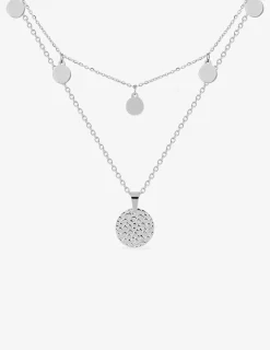 Collier double rangs et pendentif en acier SO OR