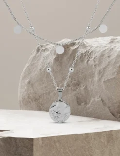 Collier double rangs et pendentif en acier SO OR