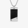 Collier en acier avec plaque rectangulaire en carbone SO OR