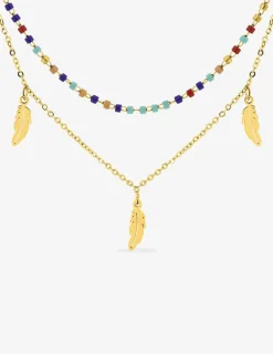 Collier en acier doré et cristaux synthétiques SO OR