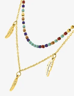 Collier en acier doré et cristaux synthétiques SO OR