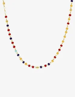 Collier en acier doré et cristaux synthétiques bicolores SO OR