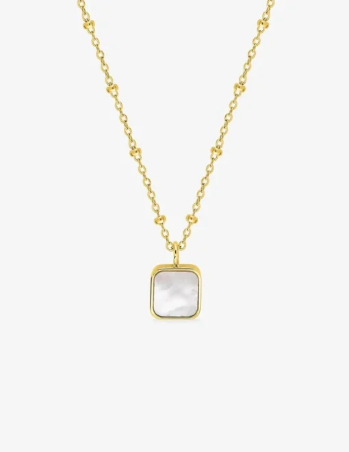 Collier en acier doré et nacre SO OR