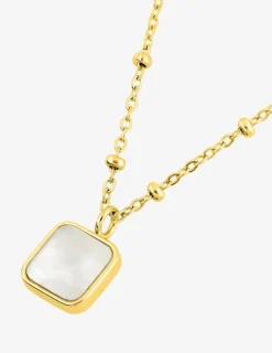 Collier en acier doré et nacre SO OR