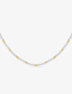 Collier en acier doré et perles synthétiques SO OR