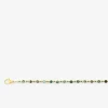 Collier en acier doré, turquoise et boule de verre verte SO OR
