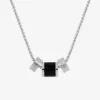 Collier en acier et agate noire pour homme SO OR