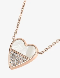 Collier en acier rose nacré et cristal synthétique SO OR