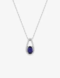 Collier en argent 925 ‰ rhodié avec pendentif oxyde de zirconium blanc et coloré SO OR