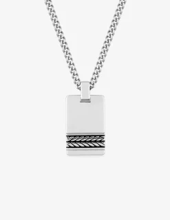 Collier en argent 925 ‰ rhodié avec plaque SO OR