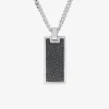 Collier en  argent 925 ‰ rhodié, rhodium noir et laque transparente SO OR