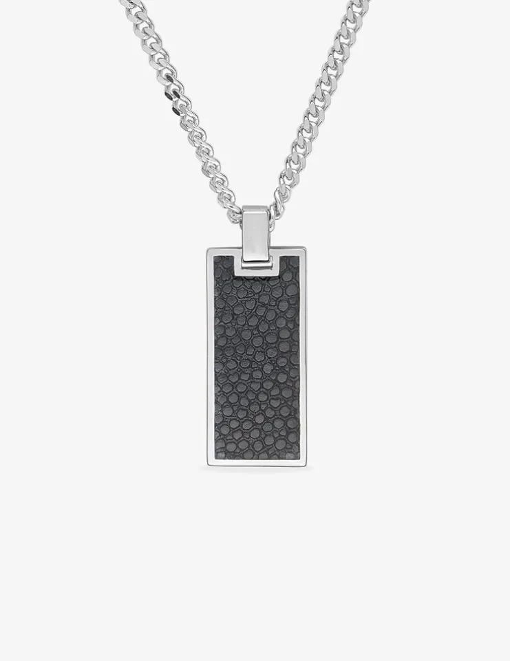 Collier en argent 925 ‰ rhodié, rhodium noir et laque transparente SO OR