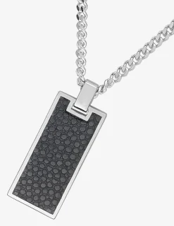 Collier en argent 925 ‰ rhodié, rhodium noir et laque transparente SO OR