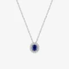 Collier en argent 925 ‰ rhodié avec oxyde de zirconium de couleur avec entourage SO OR