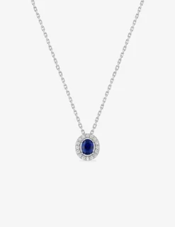 Collier en argent 925 ‰ rhodié avec oxyde de zirconium de couleur avec entourage SO OR