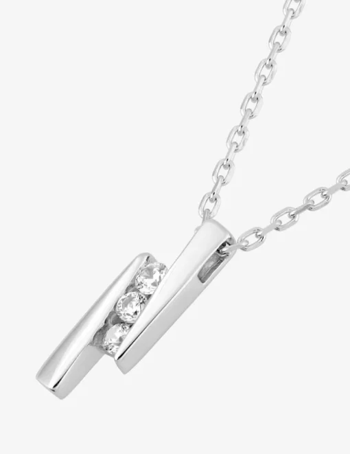 Collier en argent 925 ‰ rhodié et 3 oxydes de zirconium SO OR