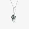Collier en argent 925 ‰ rhodié, perle d'imitation SO OR