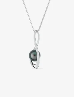 Collier en argent 925 ‰ rhodié, perle d'imitation SO OR
