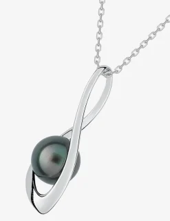 Collier en argent 925 ‰ rhodié, perle d'imitation SO OR