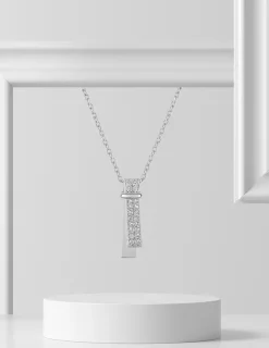 Collier en argent 925 ‰ rhodié et oxydes de zirconium SO OR