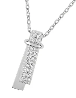 Collier en argent 925 ‰ rhodié et oxydes de zirconium SO OR
