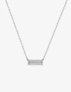 Collier en argent 925 ‰ rhodié breloque oxydes de zirconium SO OR