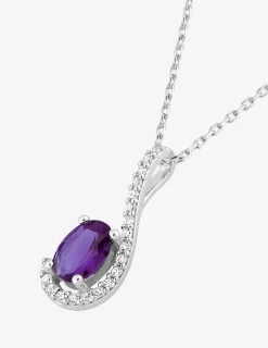 Collier en argent 925 ‰ rhodié avec oxydes de zirconium bicolores SO OR