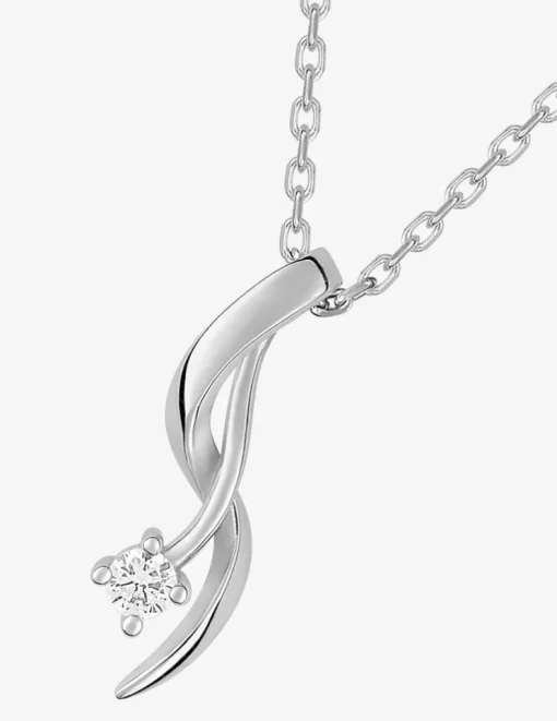 Collier en argent 925 ‰ rhodié et oxydes de zirconium 40 cm SO OR