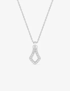 Collier en argent 925 ‰ rhodié et pendentif en oxydes de zirconium SO OR