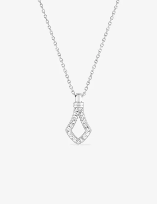 Collier en argent 925 ‰ rhodié et pendentif en oxydes de zirconium SO OR