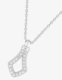 Collier en argent 925 ‰ rhodié et pendentif en oxydes de zirconium SO OR