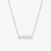 Collier en argent 925 ‰ rhodié, gravure amour SO OR