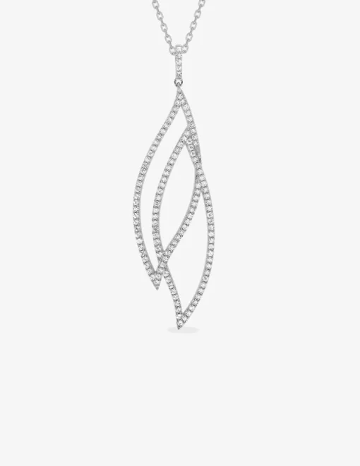 Collier en argent 925 ‰ rhodié avec pendentif en oxydes de zirconium SO OR